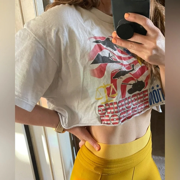 Vintage y2k operation enduring freedom military t shirt cropped Sz Extra large - Picture 4 of 11